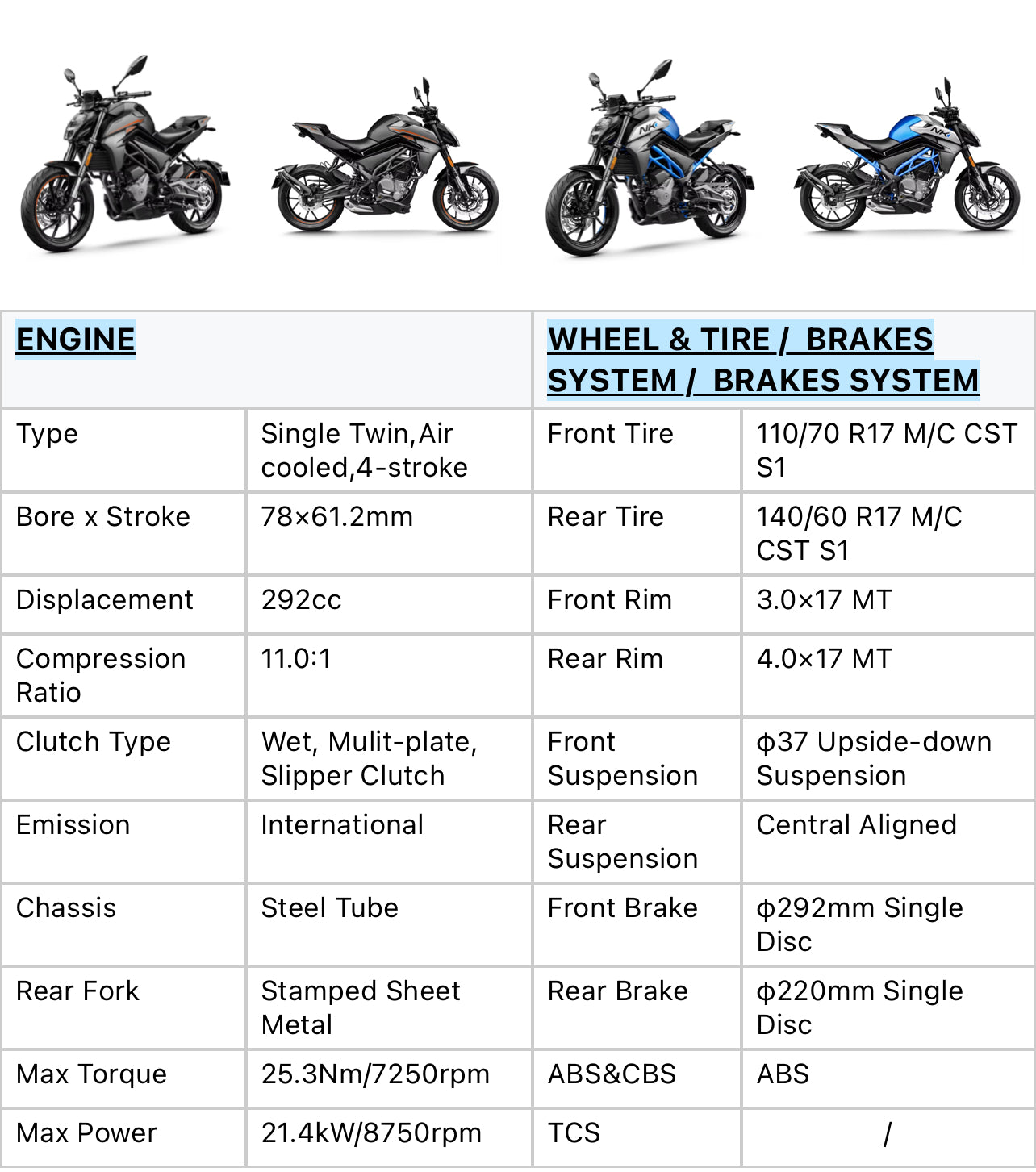 CF MOTO 300NK
