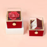 Rotating Soap Flower Rose Gift Box Creative Rotating Rose Jewelry Packaging Box Valentine's Day Gift For Women - Зураг 6