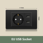 EU Korea Standard Electrical Outlet 220V Wall Light Power Switch,with USB Type-C 20W Smart Fast Charging Socket PC Panel TV TEL - Зураг 19