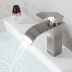 Waterfall Bathroom Wash Basin Toilet Bathroom Table Counter Basin Tap Hot And Cold Black