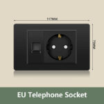 EU Korea Standard Electrical Outlet 220V Wall Light Power Switch,with USB Type-C 20W Smart Fast Charging Socket PC Panel TV TEL - Зураг 21