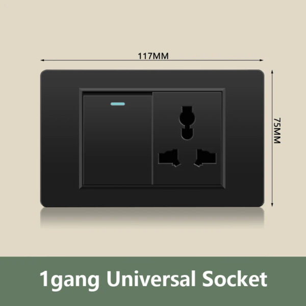 EU Korea Standard Electrical Outlet 220V Wall Light Power Switch,with USB Type-C 20W Smart Fast Charging Socket PC Panel TV TEL - 1gang UN Socket