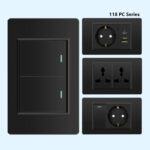 EU Korea Standard Electrical Outlet 220V Wall Light Power Switch,with USB Type-C 20W Smart Fast Charging Socket PC Panel TV TEL - Зураг 4