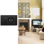 EU Korea Standard Electrical Outlet 220V Wall Light Power Switch,with USB Type-C 20W Smart Fast Charging Socket PC Panel TV TEL - Зураг 5