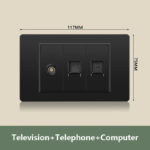 EU Korea Standard Electrical Outlet 220V Wall Light Power Switch,with USB Type-C 20W Smart Fast Charging Socket PC Panel TV TEL - Зураг 25