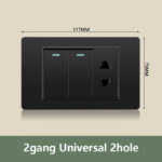 EU Korea Standard Electrical Outlet 220V Wall Light Power Switch,with USB Type-C 20W Smart Fast Charging Socket PC Panel TV TEL - Зураг 14