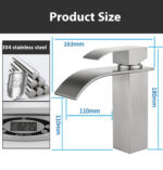 Waterfall Bathroom Wash Basin Toilet Bathroom Table Counter Basin Tap Hot And Cold Black - Зураг 2