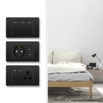 EU Korea Standard Electrical Outlet 220V Wall Light Power Switch,with USB Type-C 20W Smart Fast Charging Socket PC Panel TV TEL - Зураг 2