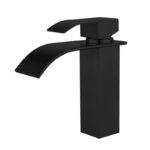 Waterfall Bathroom Wash Basin Toilet Bathroom Table Counter Basin Tap Hot And Cold Black - Зураг 7